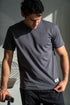 Men summer pajama set Grey T-shirt + Black Pants